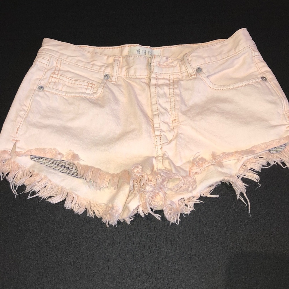 Free People Pink Jean Shorts